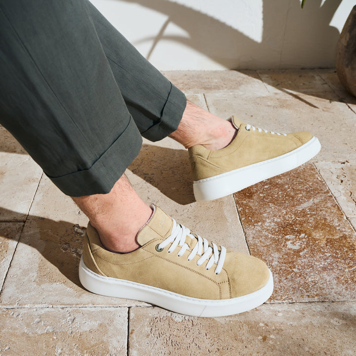 Sioux Tils sneaker 003 voor heren in beige – afbeelding van het paar