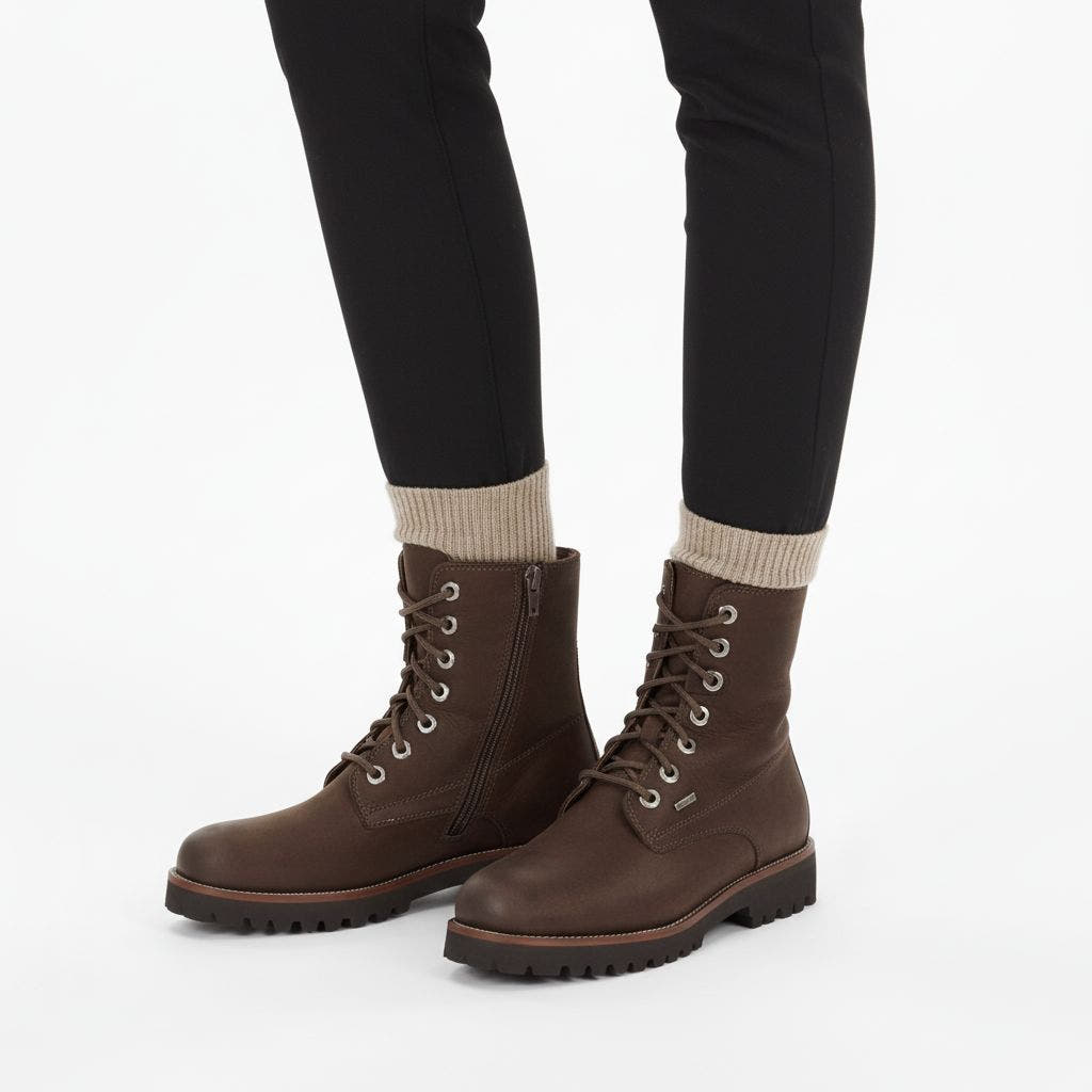 Sioux Elmiana-700-TEX-WF pour femme, marron foncé – Photo de la paire