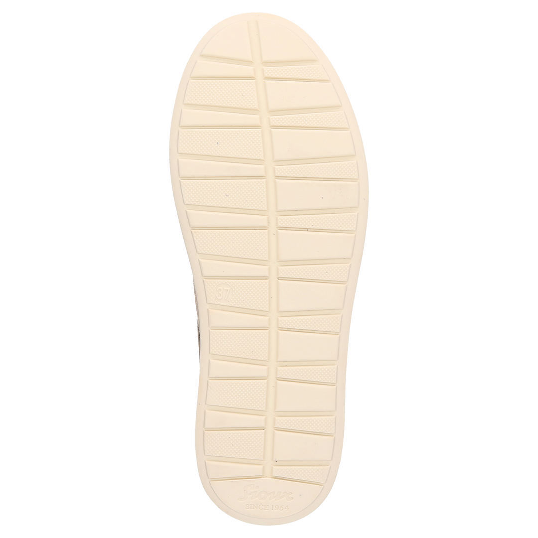 Baskets Sioux Maites 004 pour femme, couleur beige – vue de la semelle