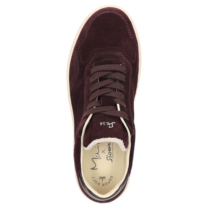 Sioux Maites sneaker 004 voor dames in donkerrood – aanzicht van bovenaf