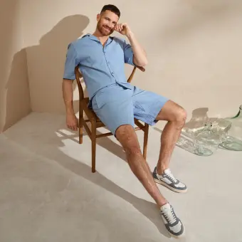 Sioux schoenen heren Tedroso-704 Sneaker lichtblauw 11401 voor 104,95 € 